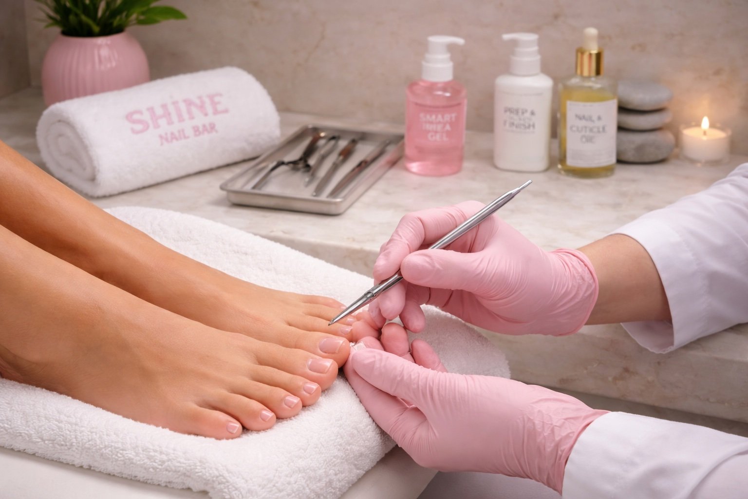 Proper dry SMART pedicure at Shine Nail Bar